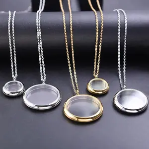 High Fashion Twist Locket Pendant Necklaces For Women Men Jewelry Memory Photo Floating Charm DIY Stainless Steel Lockets Gift