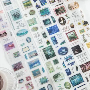 Decorative Tape Roll, Pet Material, Oil Painting Theme, Perfect for Scrapbooking, Crafts & Bottle Decoration, 1 Roll Per Bag