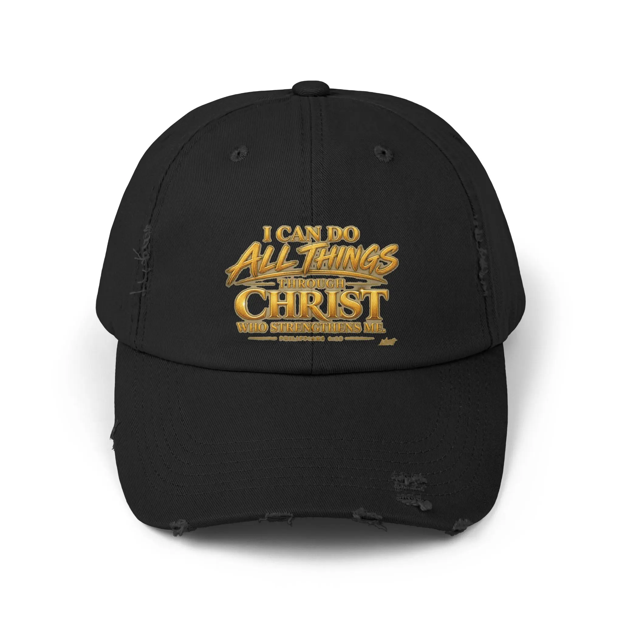 I Can Do All Things Through Christ Cap | Distressed Baseball Hat