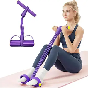 Home Gym Arm & Waist Training Pedal Band – Eco-Friendly Natural Latex Yoga Stretching Band with Adjustable Resistance Workout Bands