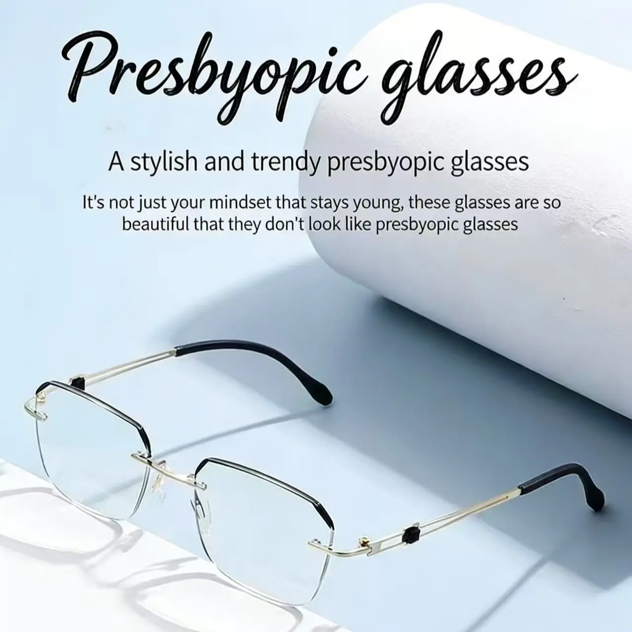 Portable Unisex Reading Eyeglasses - Travel Size, Ultra-Light Metal Frame, Quality Eyeglasses with Case for Daily Reading and Close-Up Work Clear