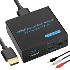 HDMI Audio Extractor 4K HDMI to Optical 3.5mm AUX Audio Adapter Splitter Converter Support HDCP Digital DTS 5.1 PCM