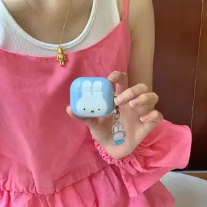 Miffy Rabbit Earphone Case for Apple AirPods Pro 2/pro/4/3/2, Fashionable Women's Simple Design, Cute Hanging Decoration