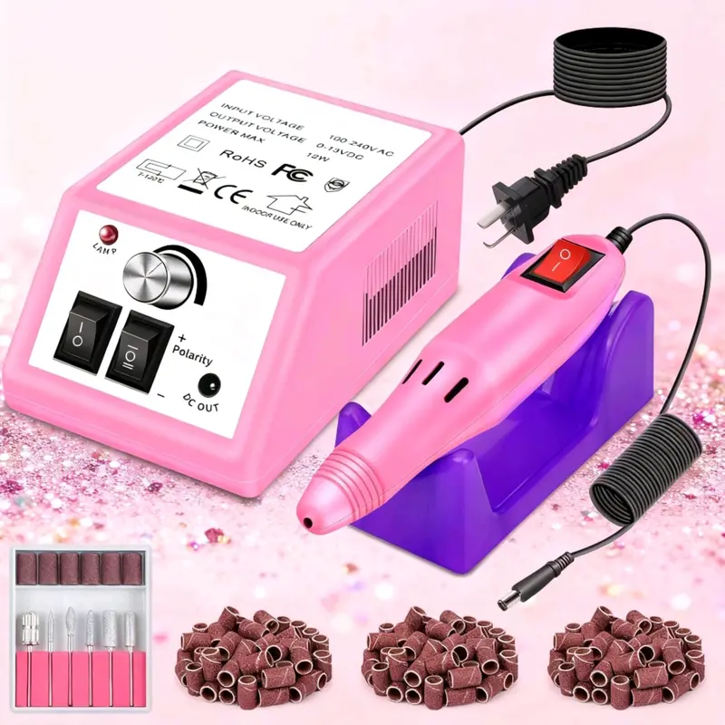 LAVAED Professional 20000 RPM Electric Nail Drill Machine Kit - E-Filer with 156 Sanding Bands, Drill Bits, Extractor Tool, Nail Care Supplies for Acrylic/Gel Manicure-Pedicure, Carving, Cutting for DIY Enthusiasts