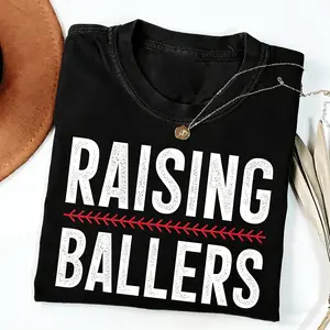Baseball Mom T-shirt Raising Ballers Shirt Funny Mama T-shirt Baseball Season Softball Mom Funny Baseball Shirt Game Day
