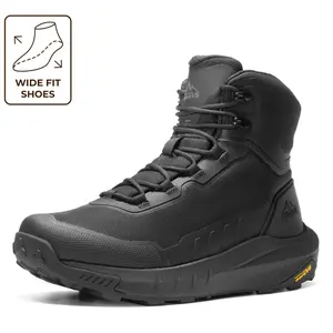 【Wide Feet】NORTIV 8 Men's Tactical Hiking Boot Lightweight Cushion Sole Boots for Work All Day Side Zipper Motorcycle Combat Military Boot Arch Support 8 Inches Terrascope Trekking Camping Shoes,summervibes tiktokshopspringglowup Bunion Shoes