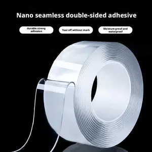 Magic Double-sided tape（9.84ft/16.4ft）4 pack - Waterproof Reusable Double Sided Tape, Strong Hold & No Residue for Wall, Kitchen, Bathroom | Invisible Home Essentials for DIY, Car Mount, Organizing (3M Ultra Clear) Self Adhesive Silicone