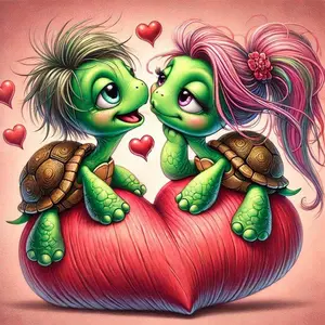 1 set of DIY diamond painting kit, 5D diamond art set, DIY decoration turtle, heart, cute. Mosaic, diamond art, DIY art home decoration.