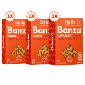 Banza Chickpea Pasta Variety Pack - Gluten Free High Protein Pasta Assorted Shapes