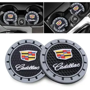 Car Cup Holder Coaster for Cadillac Escalade CT4 CT5 CT6 ATS CTS SRX XT5 Recessed Silicone Cupholder Coaster Interior Accessories 2.75in 2Pack