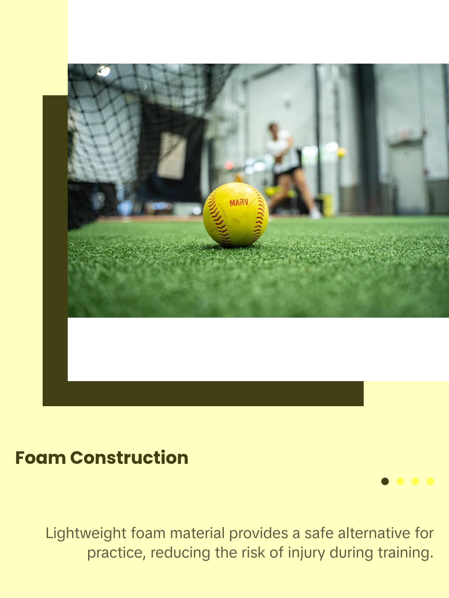 SOFTBALL FOAM (SUNKEN SEAMS) PITCHING MACHINE BALLS