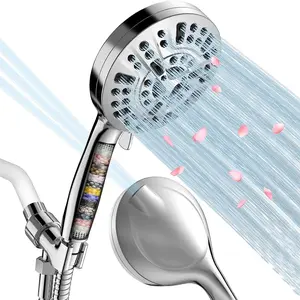 Shower Head with Handheld, High Pressure 9 Spray Modes Massage & Mist Hand Held Showerhead Kit - Removable Head With Hose And Mount - Adjustable Massaging Rainfall Spray