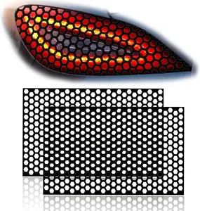 Pcs Universal Car Rear Tail Light Lamp Stickers Honeycomb Type Decal,Car DIY Self Adhesive Tint Film Sheet for Car Rear Tail Light Headlamp Taillight Cover Trim.''x .''(Black)