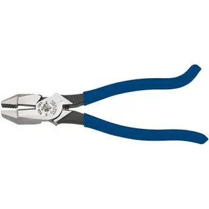 D213-9ST High-Leverage Ironworker's Pliers, Made in USA, Twist and Cut Soft Annealed Tie Wire, Hook Bend Handle, Spring Loaded, Heavy-Duty Jaws