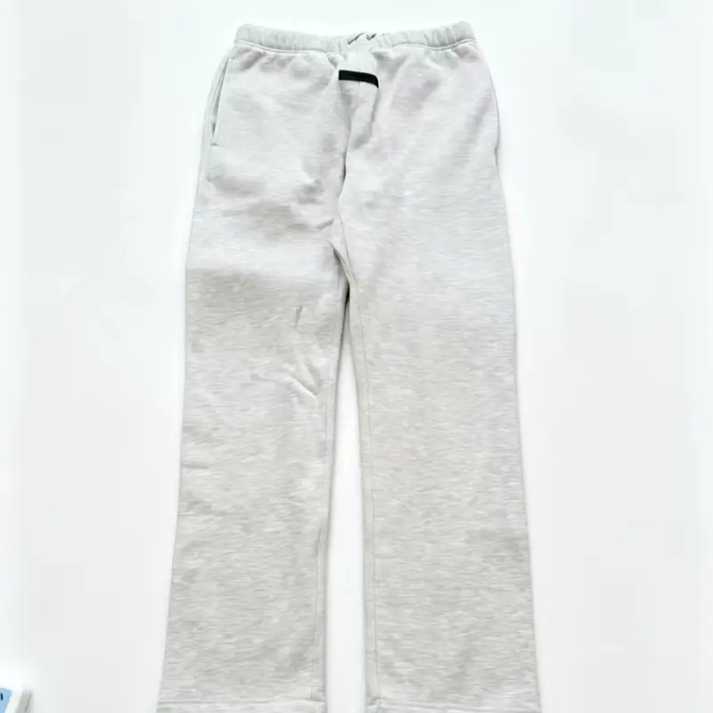 Men's Light Oatmeal Relaxed Uncuffed Streetwear  Sweatpants, Basic Casual Style Bottom with Comfortable Fit