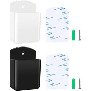 2 PCS Wall Mount Remote Control Holders Self Adhesive Storage Box Organizer for TV Air Conditioner Remote and Pen for Home Office School