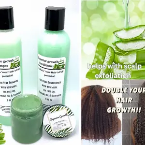 Superior growth all Natural, Sulfate Free, Vegan Aloe Shampoo and Conditioner Set with Tea Tree, Rosemary, Avocado and lavender