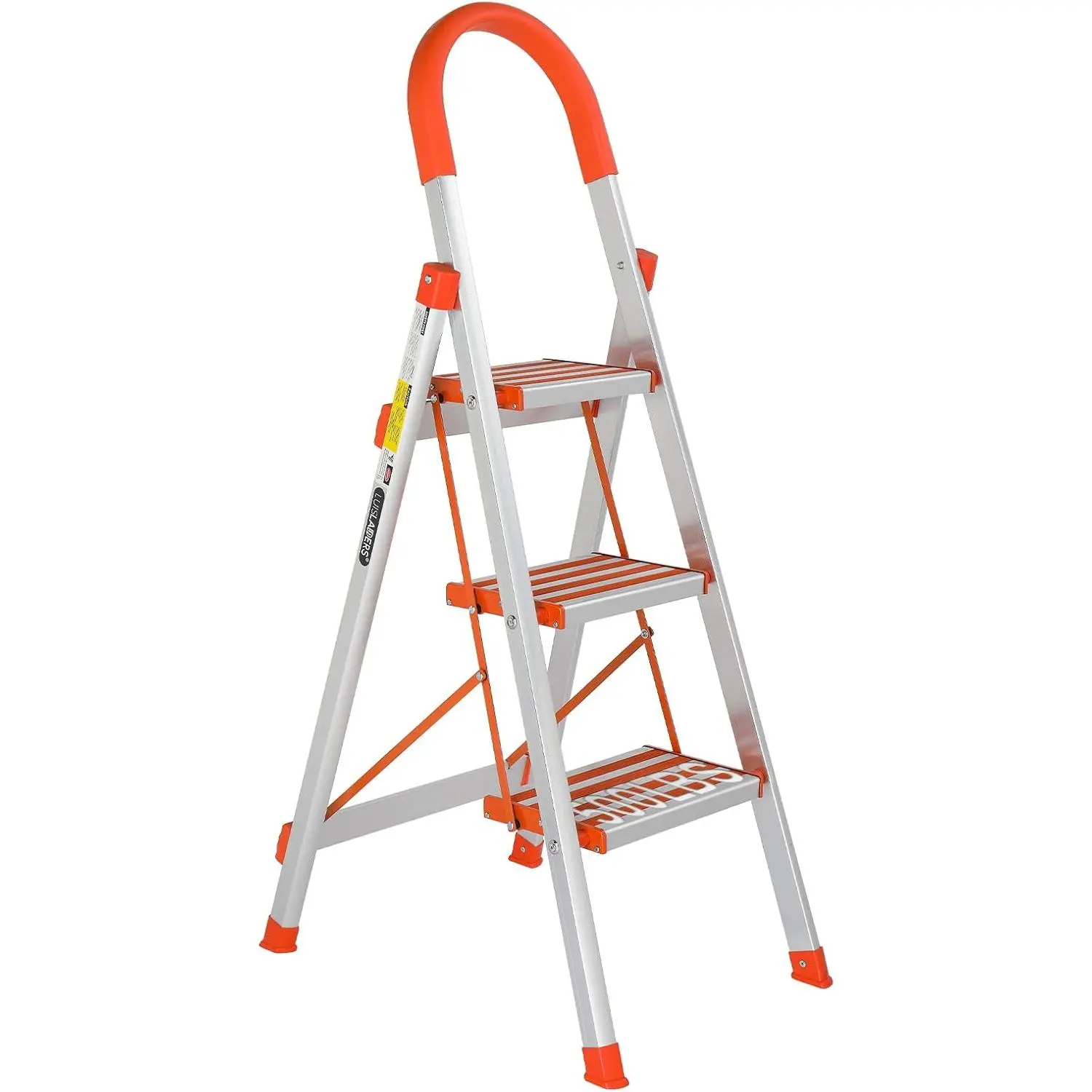 Step Ladder, Foldable Lightweight Step Ladder, Aluminum Anti-Slip with Rubber Hand Grip, 350lbs Capacity, Home and Kitchen Anti-Slip Stepladders