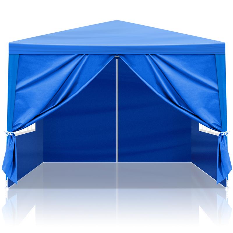 10'x10' Gazebo Waterproof Outdoor Canopy Patio Tent Party Tent for Wedding BBQ Cater Blue Easy Assembly Spacious Versatile High Quality