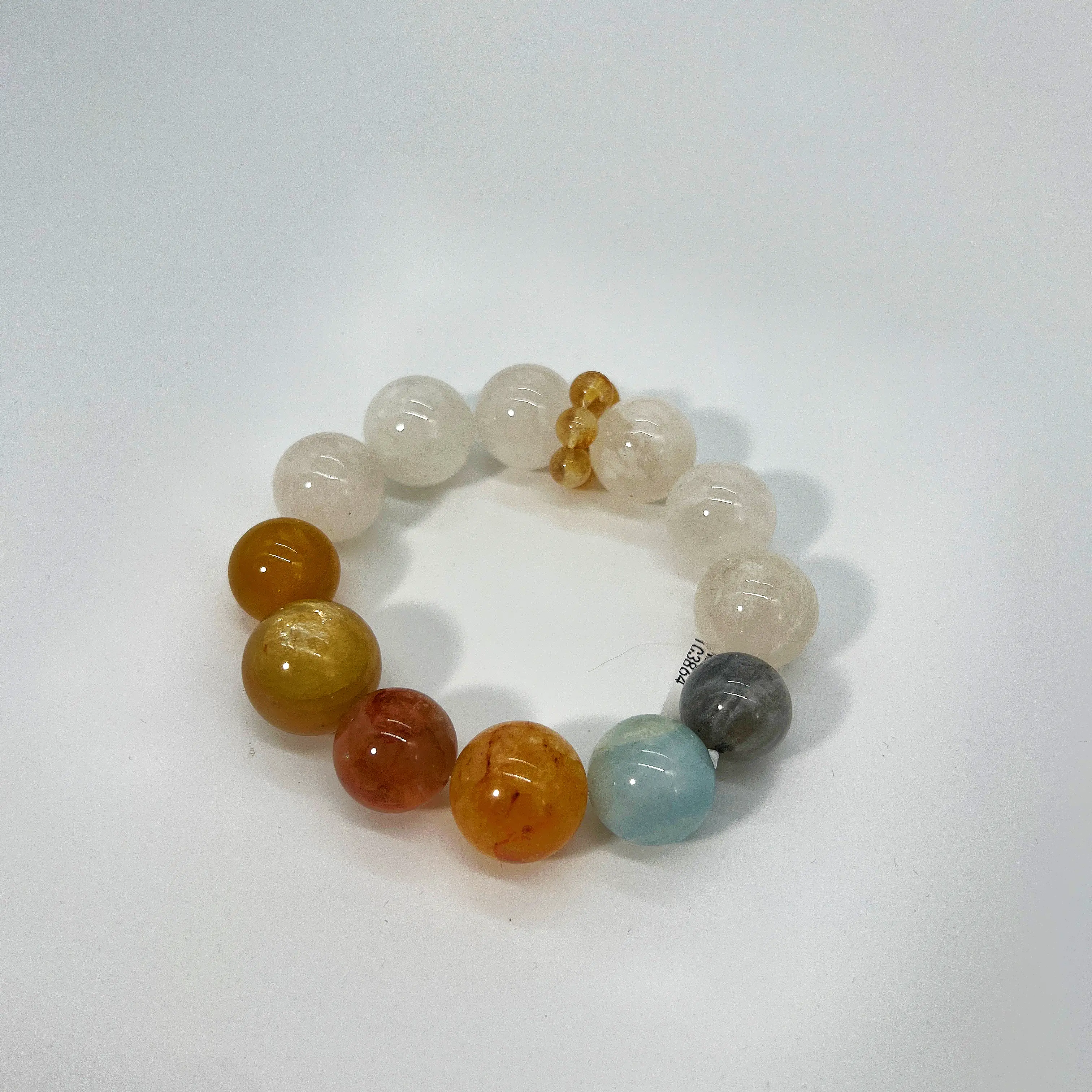 Natural Clear Quartz Citrine Carnelian & Aquamarine Bracelet for Women Fortune-Attracting Beaded Design Minimalist Luxury Hand Jewelry