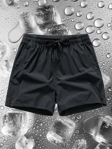 Men's Solid Color Quick Drying Gym Shorts, Breathable Sweat-absorbing Boxer Briefs, Casual Comfy Men's Shorts for Daily Wear, Solid Sports Shorts, Lightweight Shorts