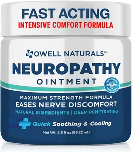 Owell Naturals Neuropathy Nerve Ointment for Feet, Fingers, Hands, Toes, Back, Legs & Arms - Fast-Acting Formula, Max Strength, Cooling Effect, 3.5 Fl Oz
