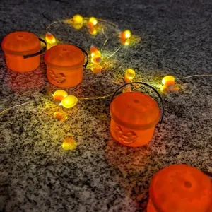 3-D Printed Buckets with Candy Corn Designs for Displaying Small Items