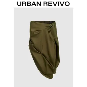 URBAN REVIVO Women's Irregular Balloon Cut Skirt - Chic Fit, Unique Silhouette, Comfortable, Elegant Spring Bottom Piece, Elegance-Focused, Stylish Women's Apparel (UWA550001), Style, Women's Clothes, Asymmetrical Cut Skirts