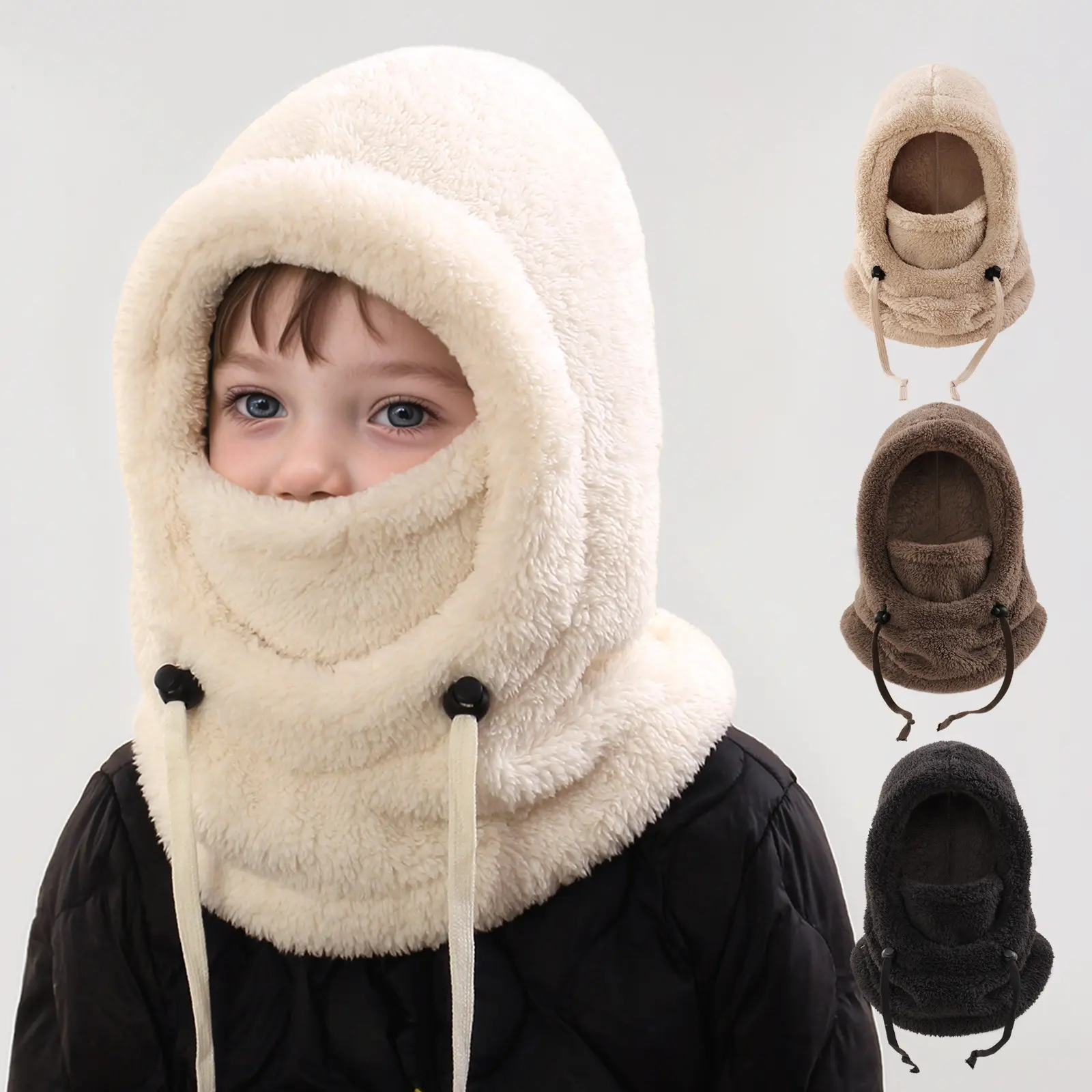JointlyCreating Kids Winter Windproof Cap Children's Warm Balaclava Face Cover Adjustable for Cold Weather Neck Warmer Scarf Windproof Design Multi-functional