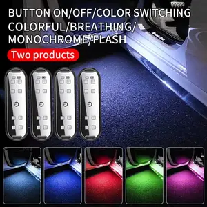 Universal car door opening warning light Car Light Inductive Atmosphere Welcome Light LED Warning Door Light USB Charging Auto Anti-Signal Lamp interior lights
