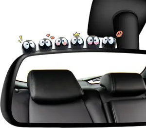 Cute Soot Sprites,35 Pcs Automotive Interior Decoration Accessories for Car Rearview Mirror and Dashboard,Cute Anime Decor for Home Garden Office,Funny Ornament Gifts(Black)