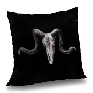 360 Stand Gothic Style Decorative Cushion, Grunge Theme Skeleton Skulls Throw Pillow - 14x14 in. Poly Twill with Home Decor Insert, Edgy Look