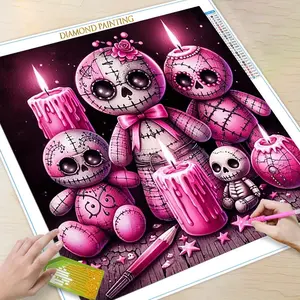 Cartoon Skull Pattern DIY Diamond Arts Colorful Painting Kit without Frame, 5D Diamond Arts Colorful Painting Kit, DIY Wall Art Decor for Home, Halloween