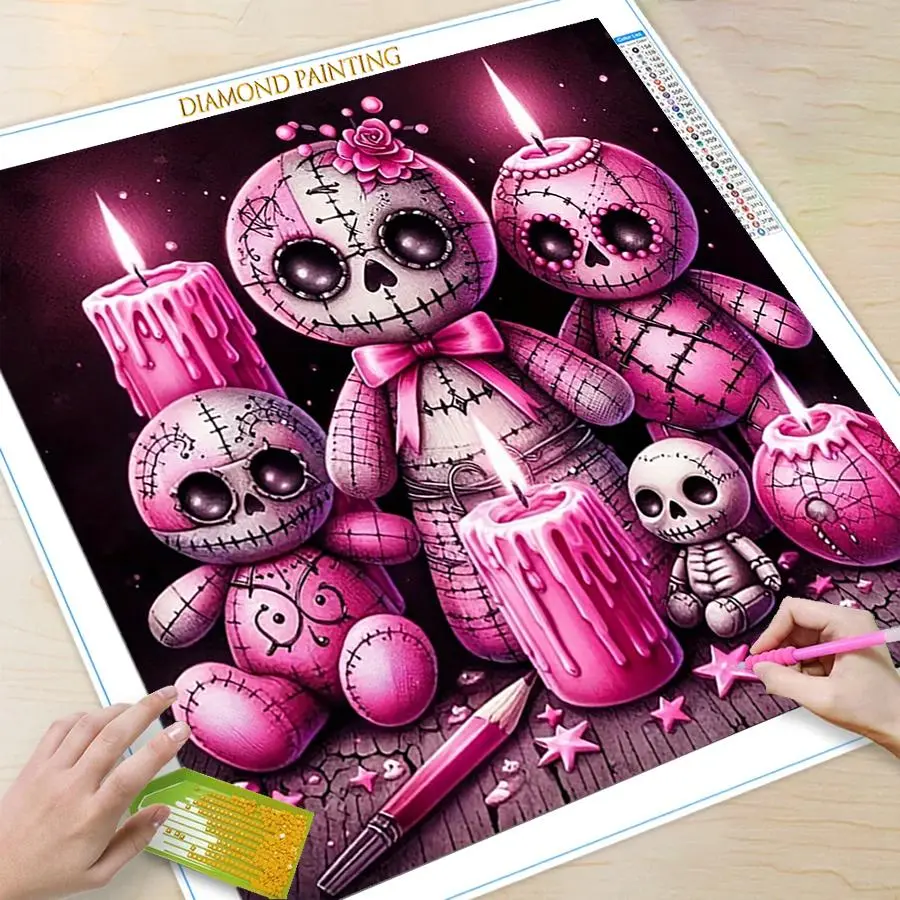 Cartoon Skull Pattern DIY Diamond Arts Colorful Painting Kit without Frame, Crafts, 5D Diamond Arts Colorful Painting Kit, DIY Wall Art Decor for Home, Halloween
