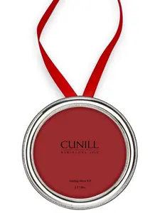 Cunill Silver Ornament Frame, 925 Sterling Silver 2.5" Dia. Bead PIcture Frame Ornament, Includes Two Frame Backs for Dual Use