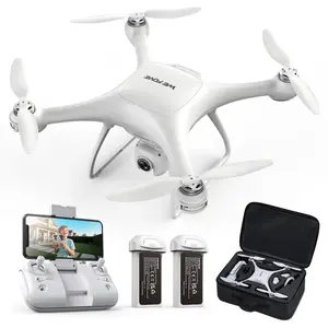 Wefone WF22 Drone with Camera for Kids and Adults, Lightweight, Optical Flow, 2 Batteries, White