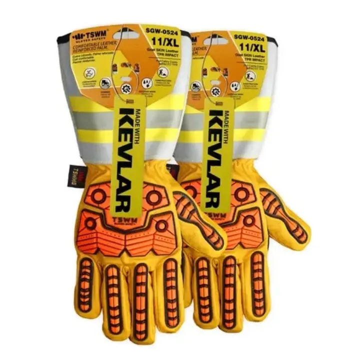 TSWM Premium SGW-0524 XL Full Grain Goatskin Safety Work Gloves, TPR Impact Protection, Cowhide Cuff, Kevlar Stitching, Enhanced Grip for MIG TIG Welding, Construction
