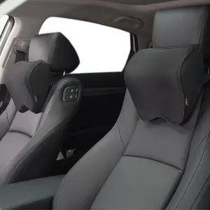 Crofy 2-Pack Car Neck Pillow, Softness Car Headrest Pillow for Driving with Adjustable Strap, 100% Memory Foam and Breathable Removable Cover, Comfortable Ergonomic Design, 4.7 Inches Thick