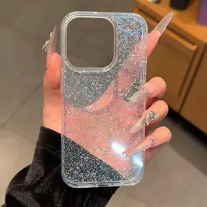 Phone case: 2026 New Luxury Bling Glitter Transparent Phone Case for iPhone 17,16, 15, 14, 13, 12, 11 Pro Max, Plus,17Air  - Shockproof Cover