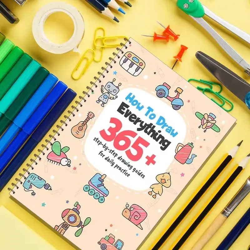 How to Draw Everything: A Step-by-Step Guide for 365+ Daily Exercises for Beginners. The Perfect Way to Relax, Improve Focus, and Unleash Creativity