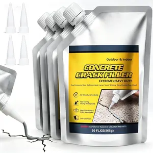High Elasticity Self-Leveling Concrete Repair Caulk, Quick-Drying Waterproof Cement Crack Filler for Driveway and Walkway, Grey Concrete Patch for Patio and Joint, Indoor Outdoor Use, 5 LB (80oz)