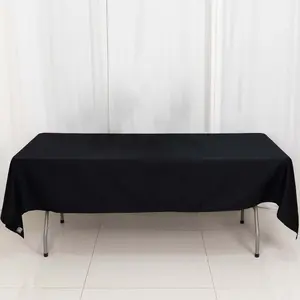 100% Cotton Rectangle Tablecloth 60"x102" Black Linen - Soft & Breathable Table Cover
