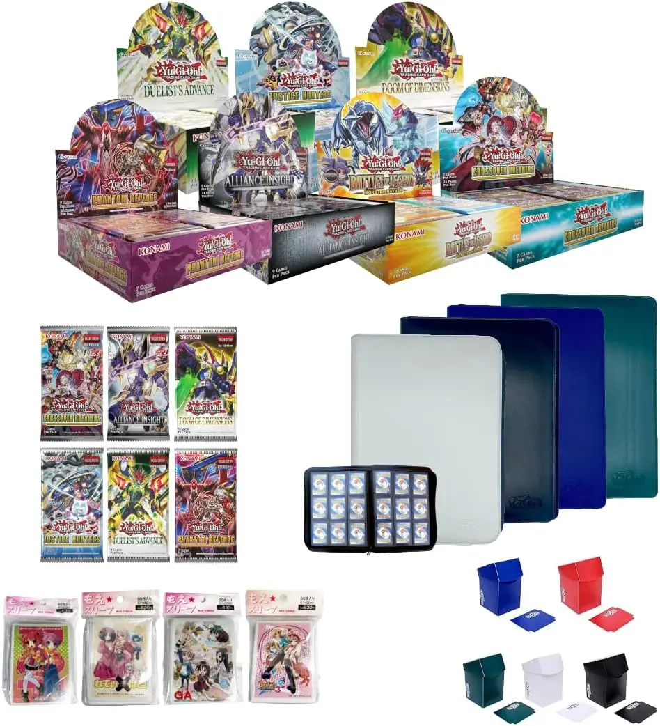 Yu-Gi-Oh! Investor Collector's Gift Collection Bundle: Booster Box, 5 Assorted Packs, 9-Pocket Binder, Large Deck Box, Standard Sleeves for Enthusiasts