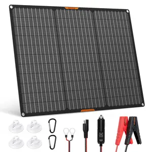 MHPOWOS Solar Panel Kit 50W 12V, Solar Battery Trickle Charger Maintainer with Upgrade Waterproof Controller for Boat Car RV Motorcycle Marine Automotive Plug Installation
