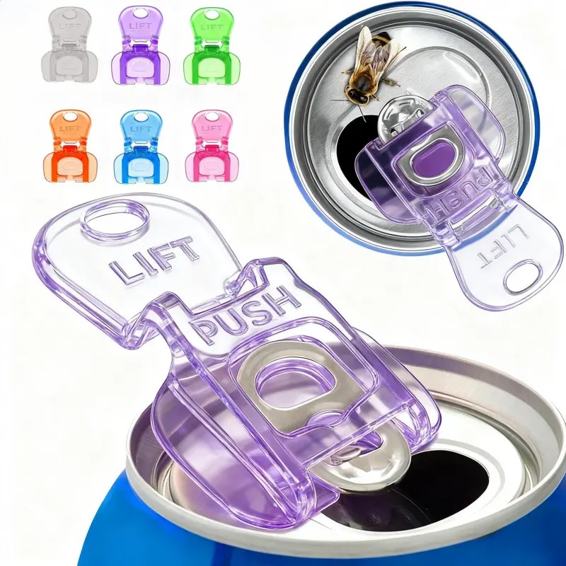 Clear Stylish Soda Can Covers 6/12/24 Pack, Keep Bugs Out of Your Drink, Reusable Beer Can Protector Lid for 202 Cans, Food-Grade Tab Cap, Blocks Bees & Dust, for Outdoor BBQ, Pool Party, Camping