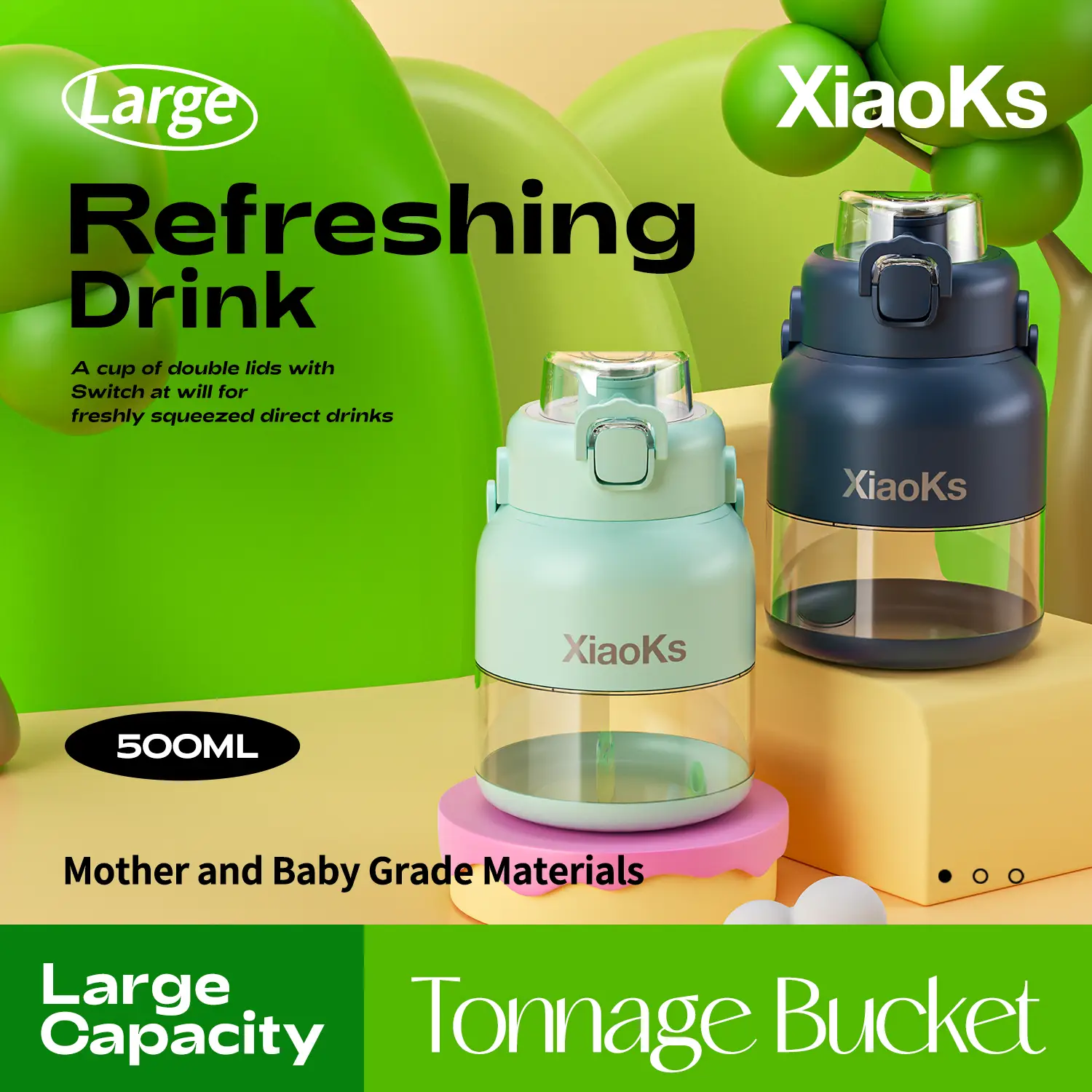 Xiaoks Portable Blender, Cordless, Vessel, Personal Blender-for Shakes & Smoothies, BPA Free, Leakproof-Lid & Sip Spout, USB-C Rechargeable, Dishwashe