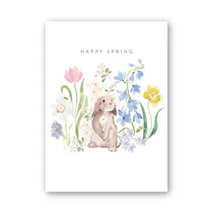 Bunny Holiday Daisy Easter Card