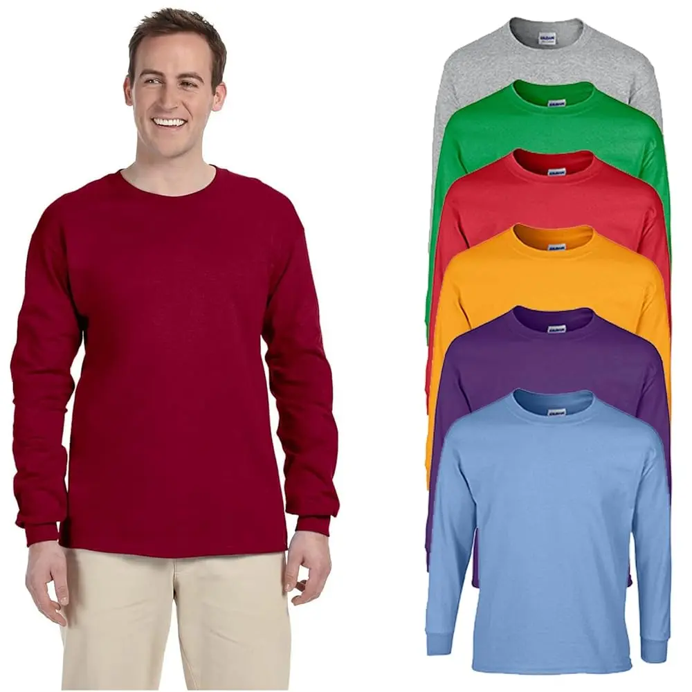 Gildan G180 Unisex Heavy Blend Fleece Round Neck Longsleeves Sweatshirt - Menswear, Yarn Jet Spun Cotton, Soft Oversized Fit, Double-Needle Stitching, Machine Washable, Plain Casual Top, Safety Orange Option for Autumn Winter Daily Wear, Basic, Crew Neck