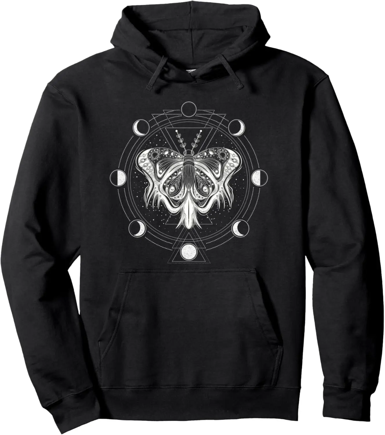 Moon Phases Moth - Blackcraft Clothing Gift Pullover Hoodie