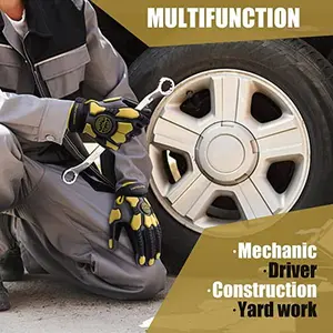 HANDLANDY Heavy Duty Work Gloves Anti Cut Impacting Construction Mechanic Landscaping Gardening